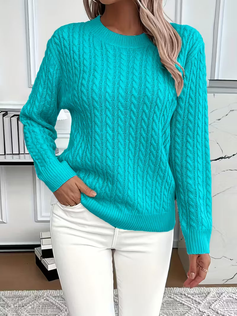 Adriana | Pull douillet à manches longues en maille torsadée