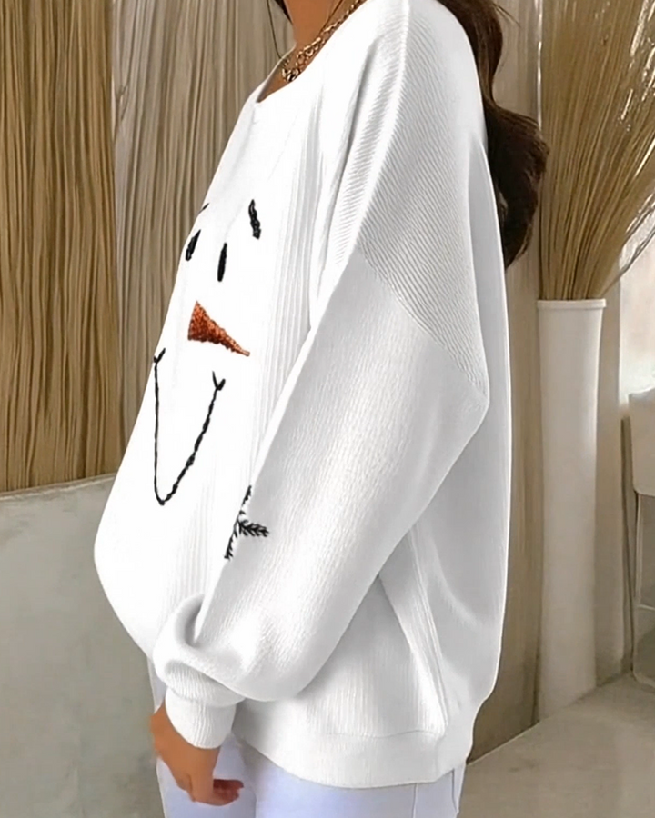 Phoebe | Cute Snowman Face Sweatshirt
