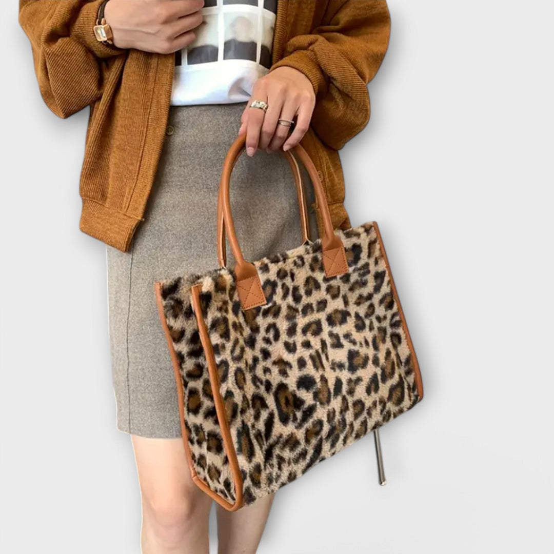 Scout | Chic Leopard Print Plush Tote