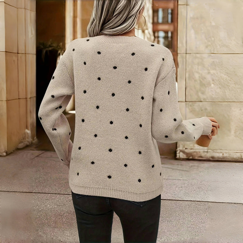 Hazel | Cozy Polka Knit Sweater