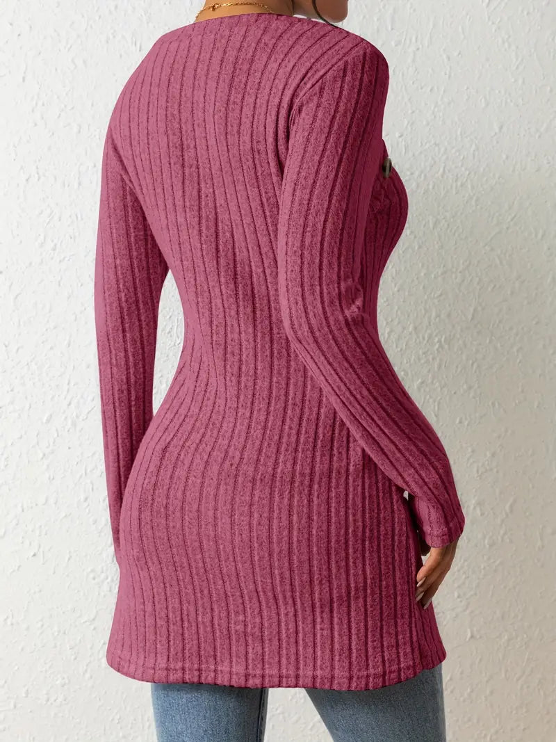 Katherine | Pull long moderne côtelé