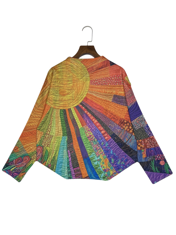 Kirsten | Cardigan boutonné patchwork artistique
