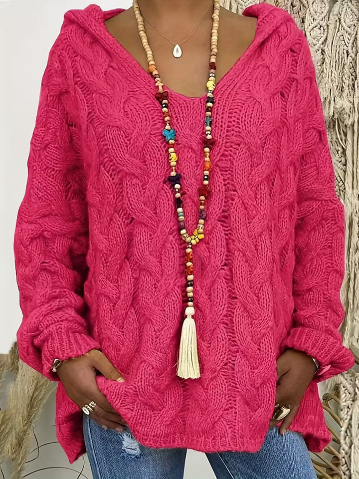 Lydia | Pull à capuche en grosse maille