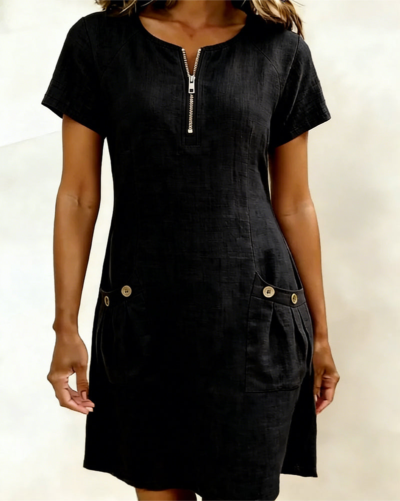 Leliana Elegant Everyday Dress in Black