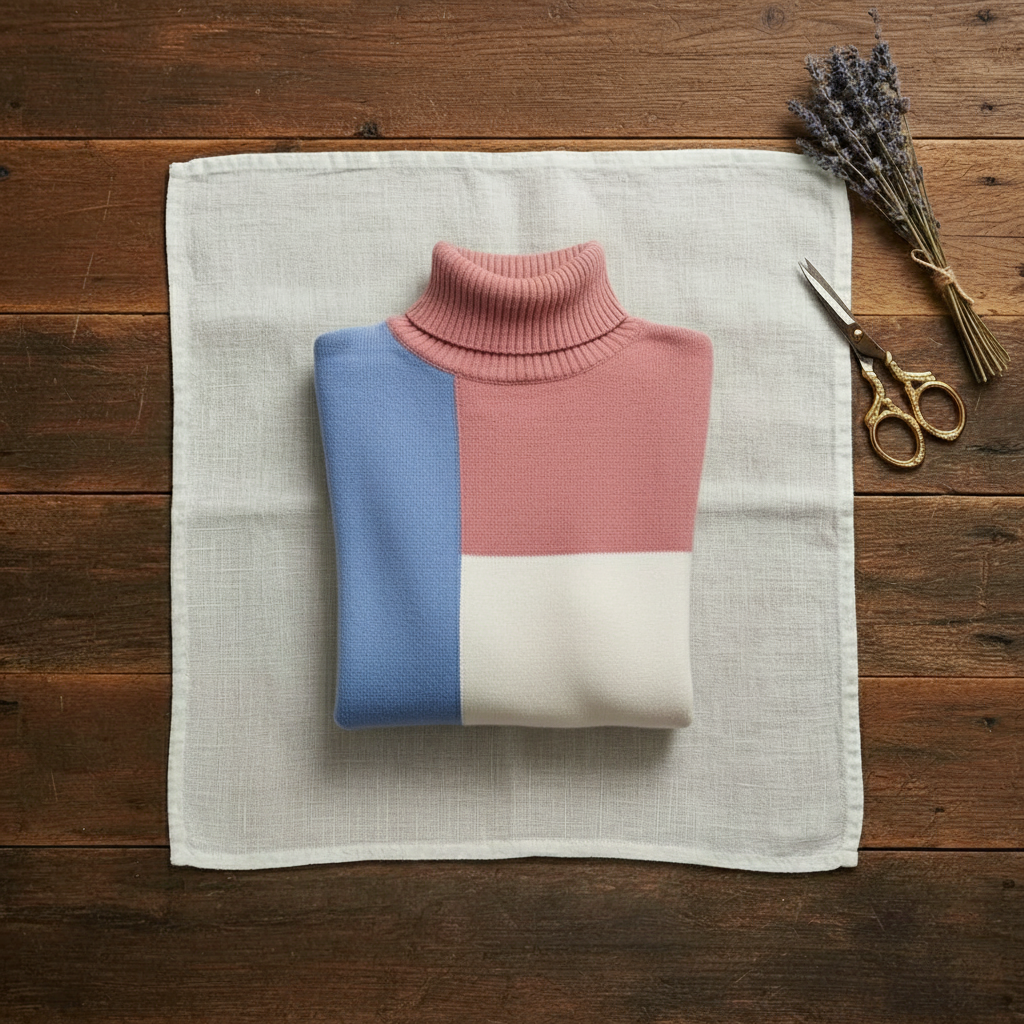 Melinda | Colour-Block Turtleneck Knit Sweater