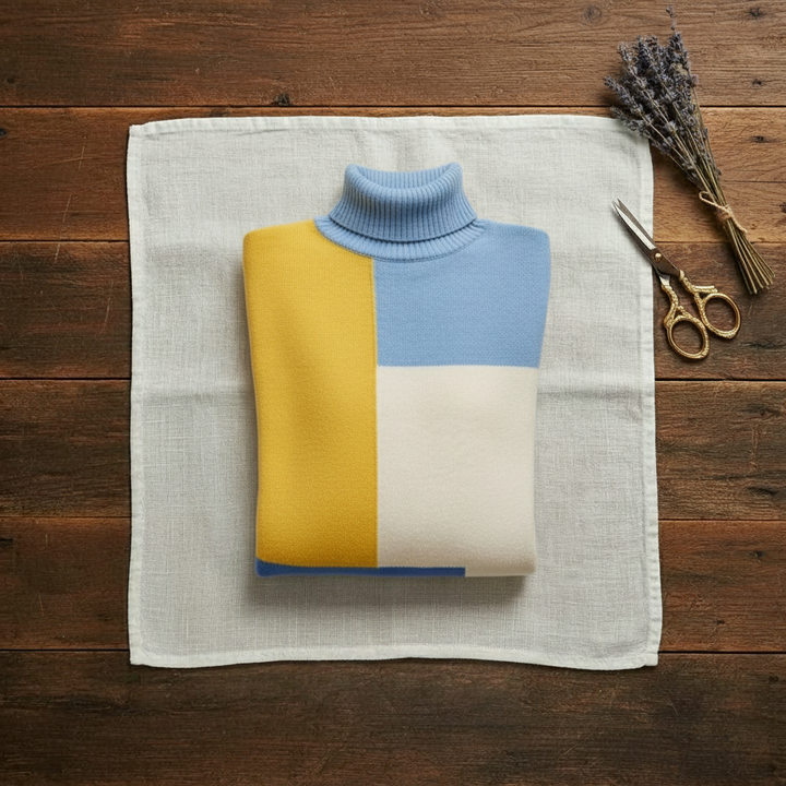 Melinda | Colour-Block Turtleneck Knit Sweater