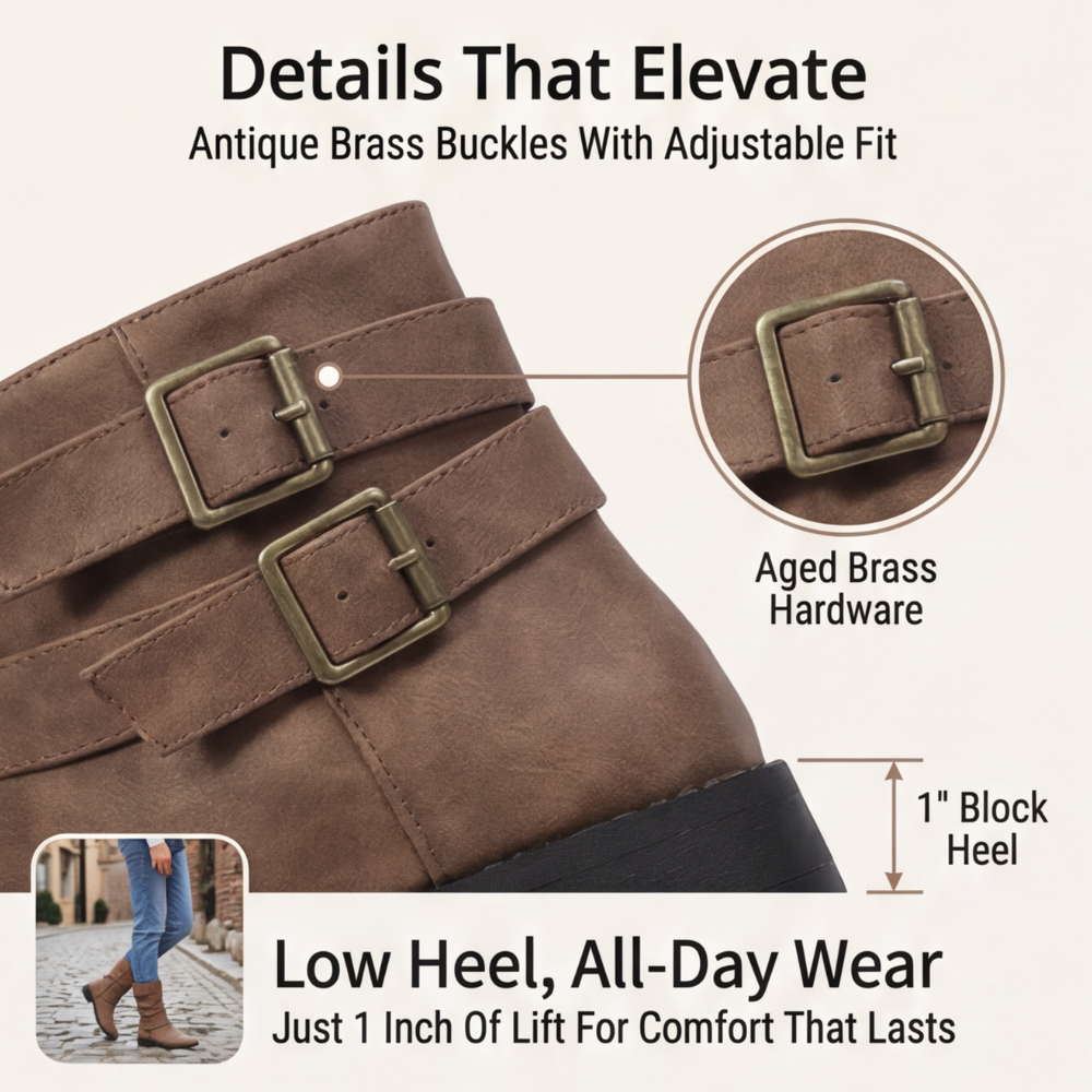 Eyla | Bottines mi-mollet froissées à porter souple