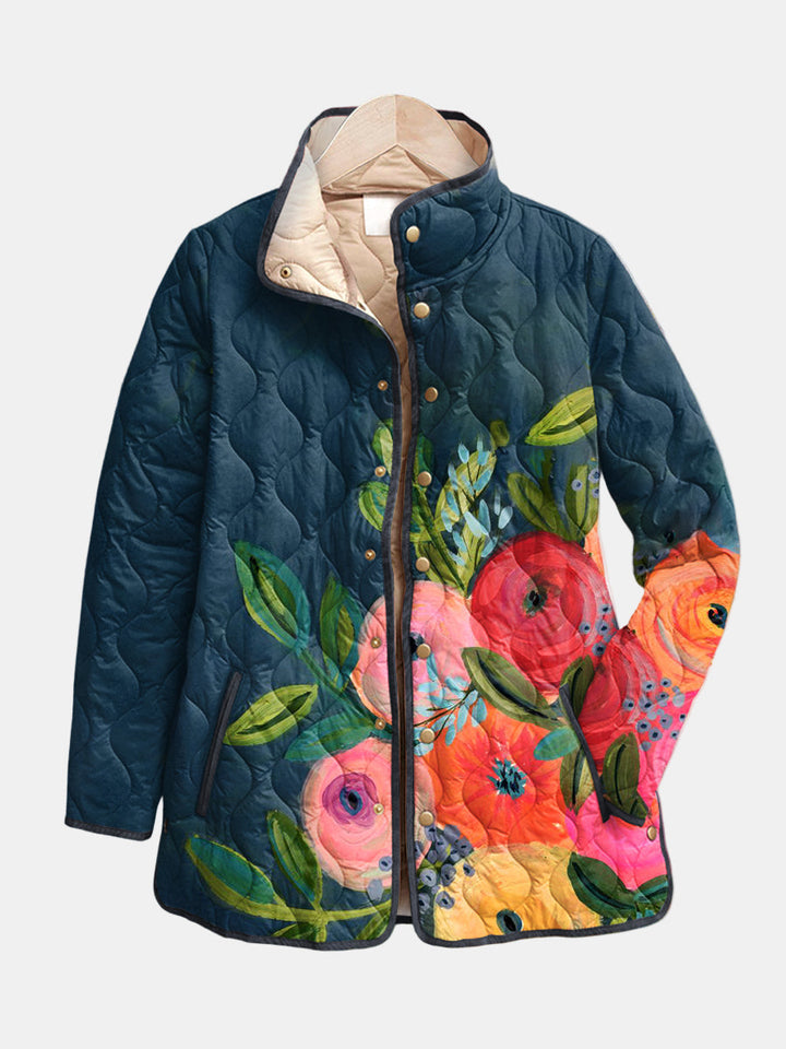Ellis | Vintage Floral Print Quilted Jacket