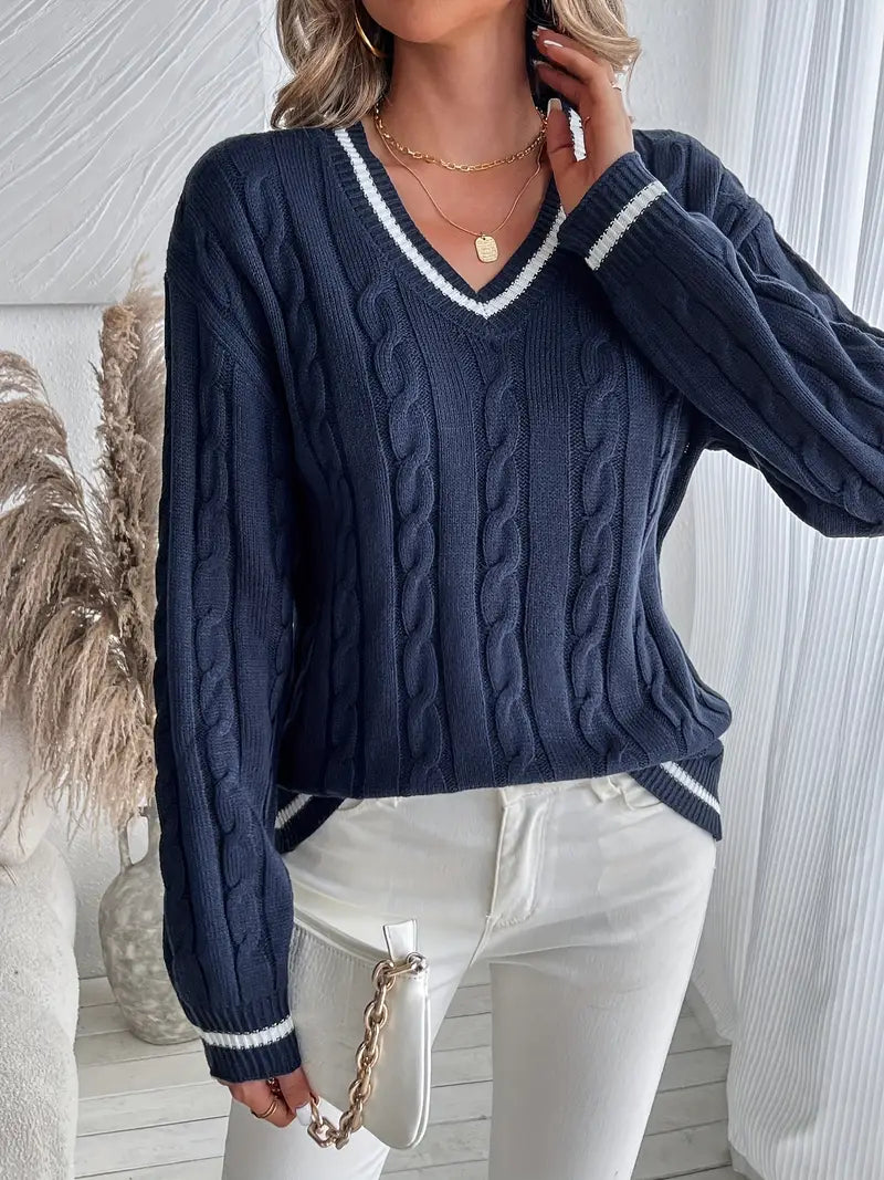 Macy | Pull en maille classique à col en V