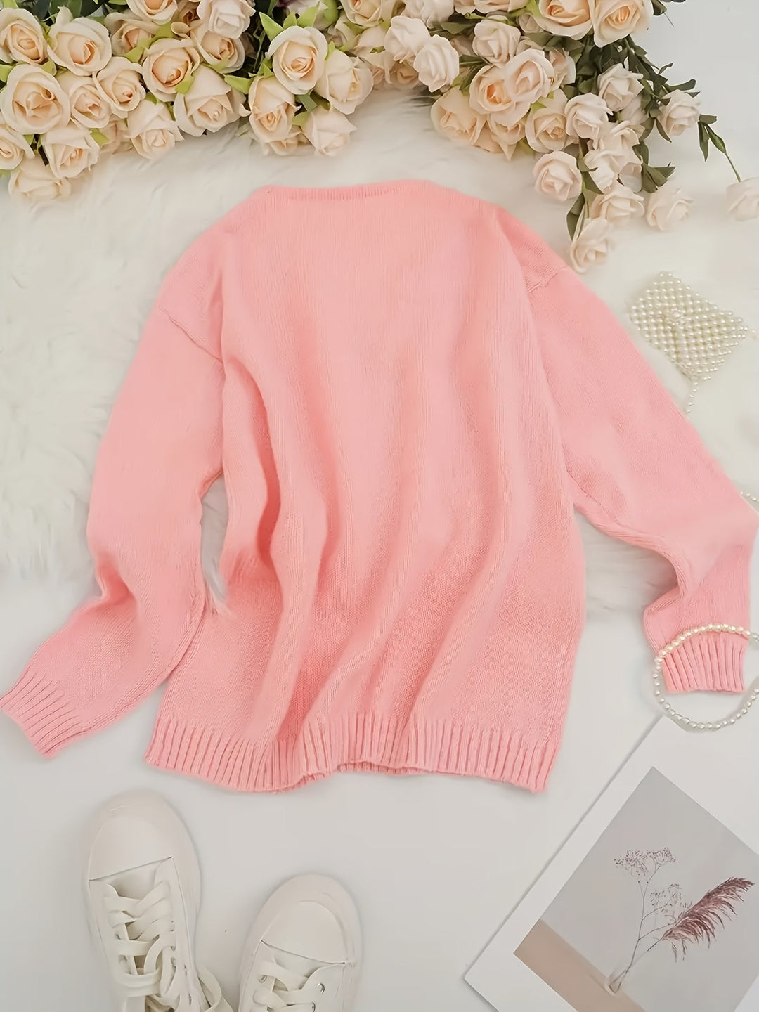 Lianne | Pull pelucheux à col en V