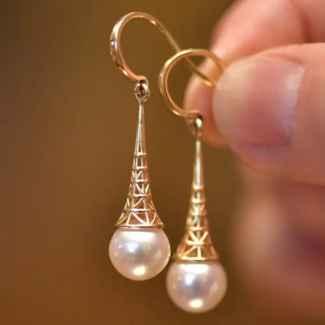 Krizia | Gold Pearl Earrings