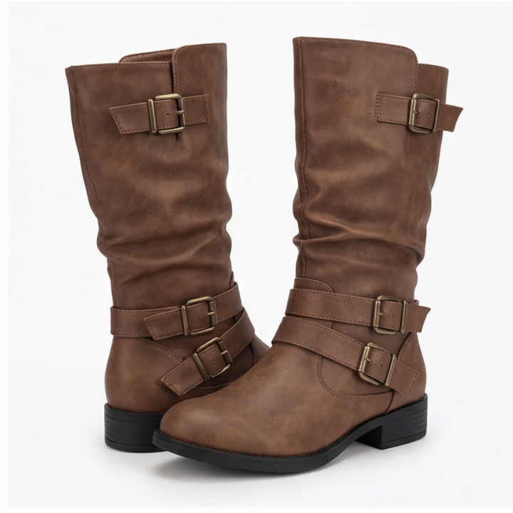 Eyla | Bottines mi-mollet froissées à porter souple