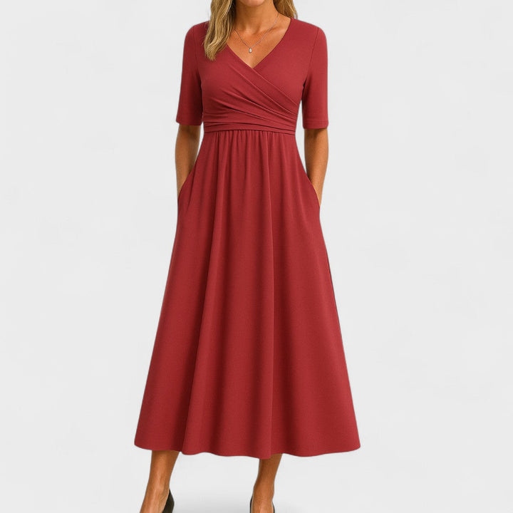 Gabrielle | Graceful Pleated Midi Dress