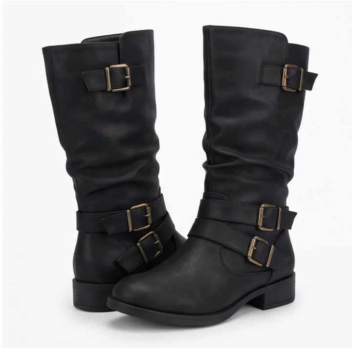Eyla | Bottines mi-mollet froissées à porter souple