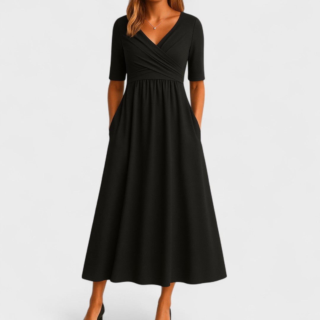 Gabrielle | Graceful Pleated Midi Dress