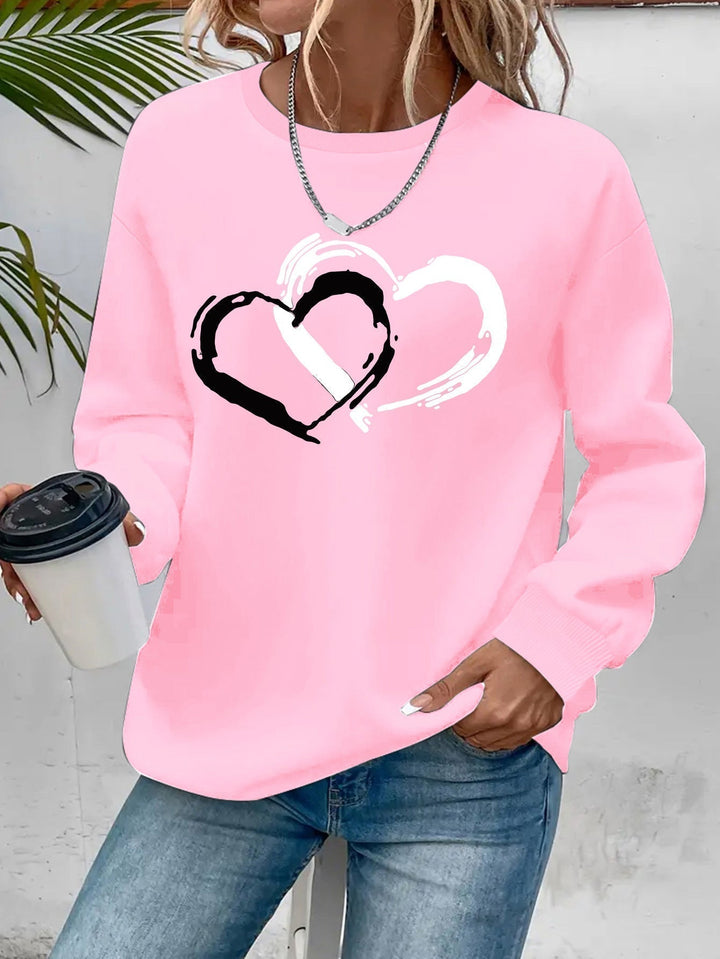 Nadia | Double Heart Graphic Sweatshirt