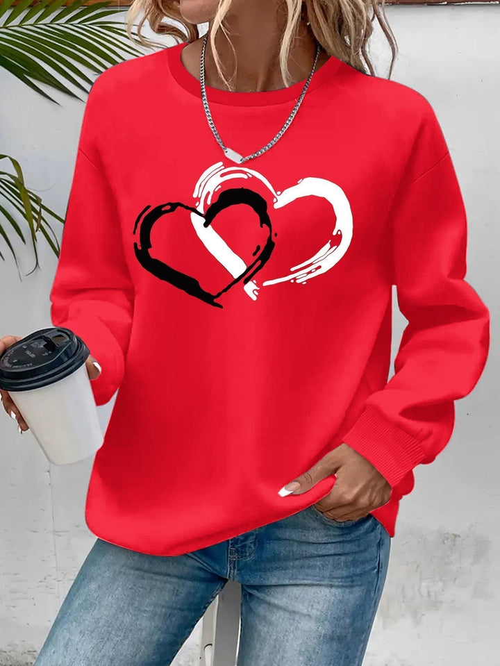 Nadia | Double Heart Graphic Sweatshirt