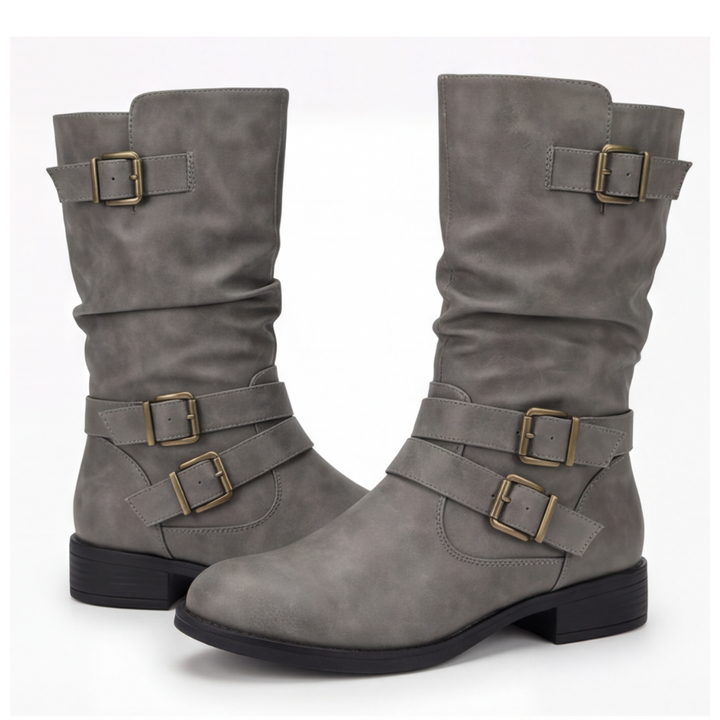 Eyla | Bottines mi-mollet froissées à porter souple