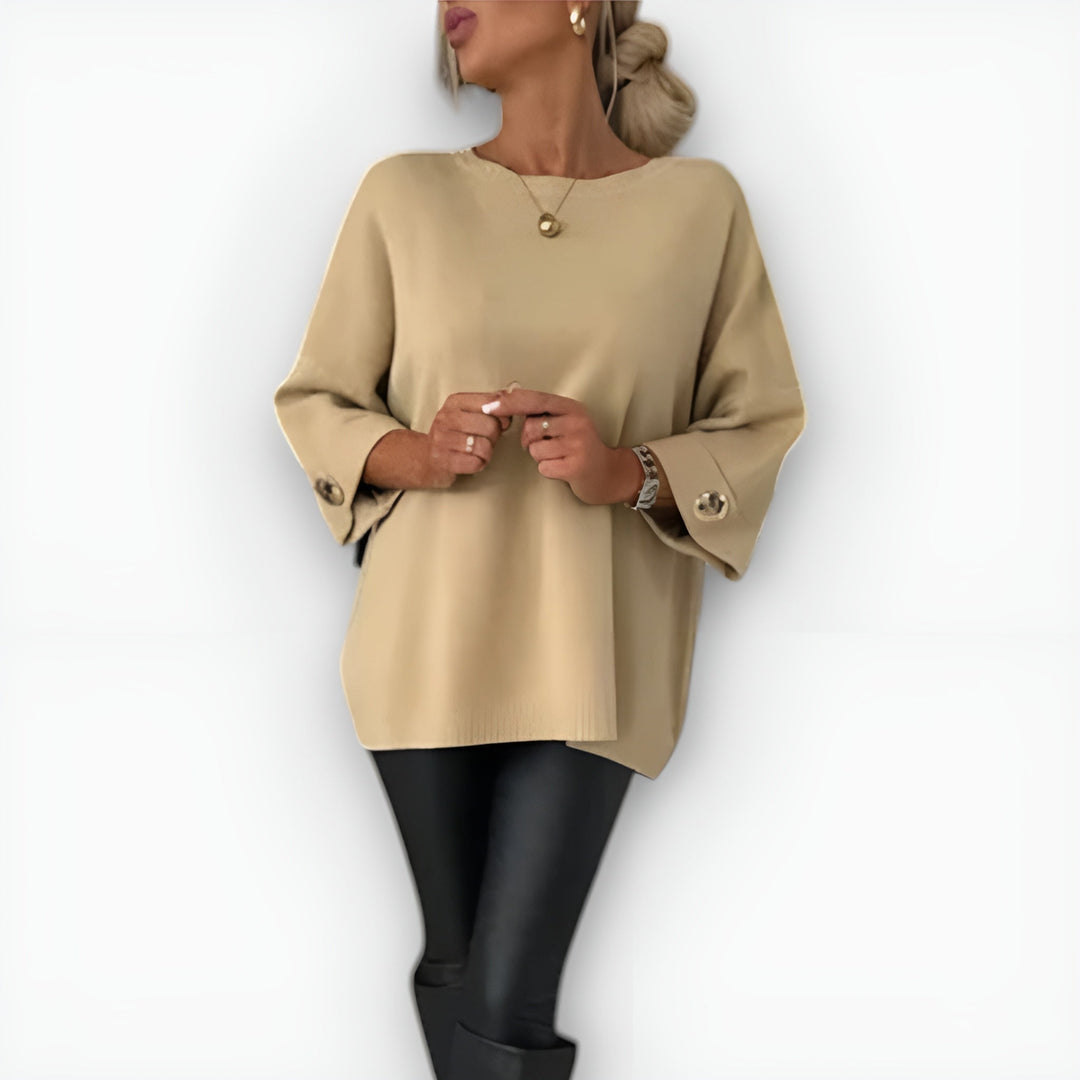 Hailey | Pull oversize à poignets boutonnés