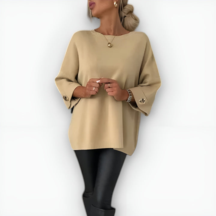 Hailey | Pull oversize à poignets boutonnés
