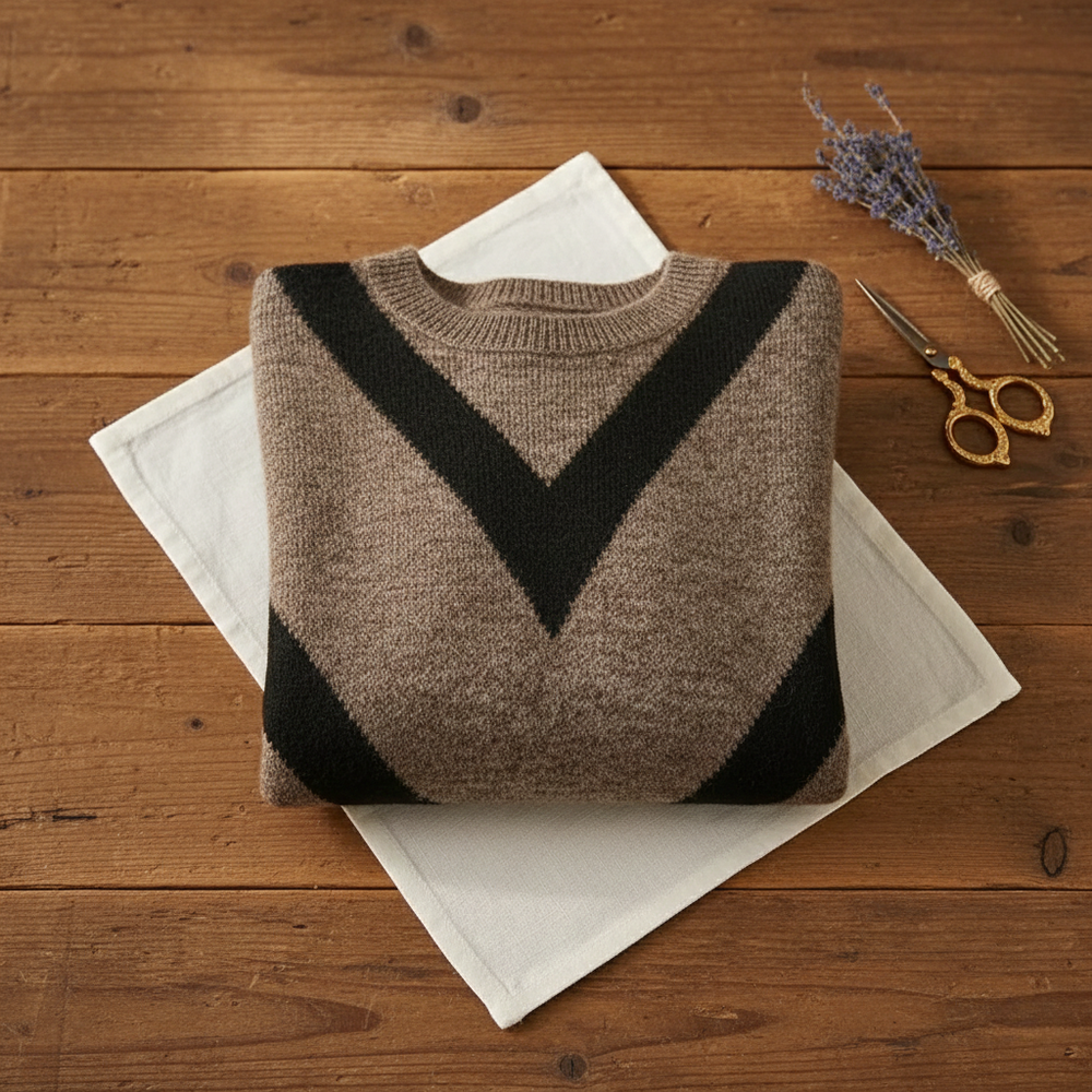 Arlene | Chevron V-Pattern Knit Sweater