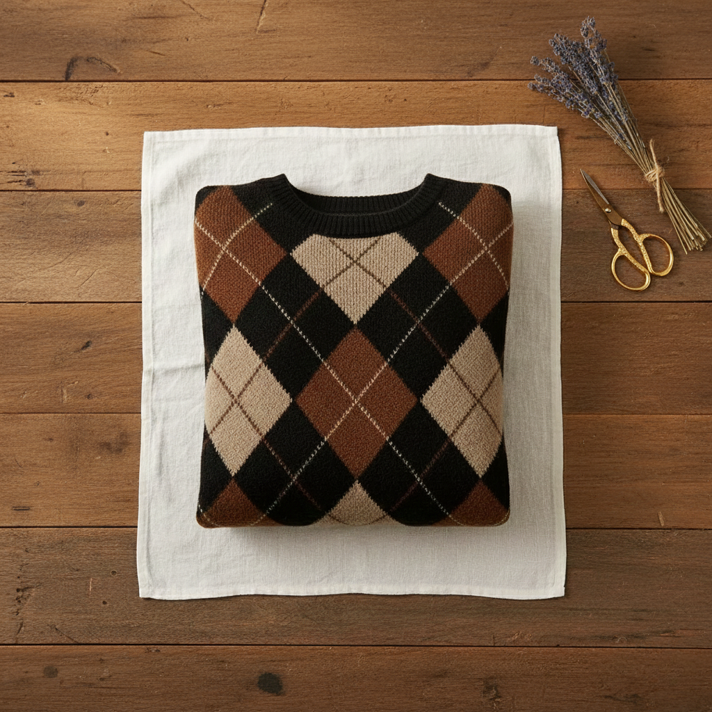 Alyss | Argyle Knit Crewneck Sweater