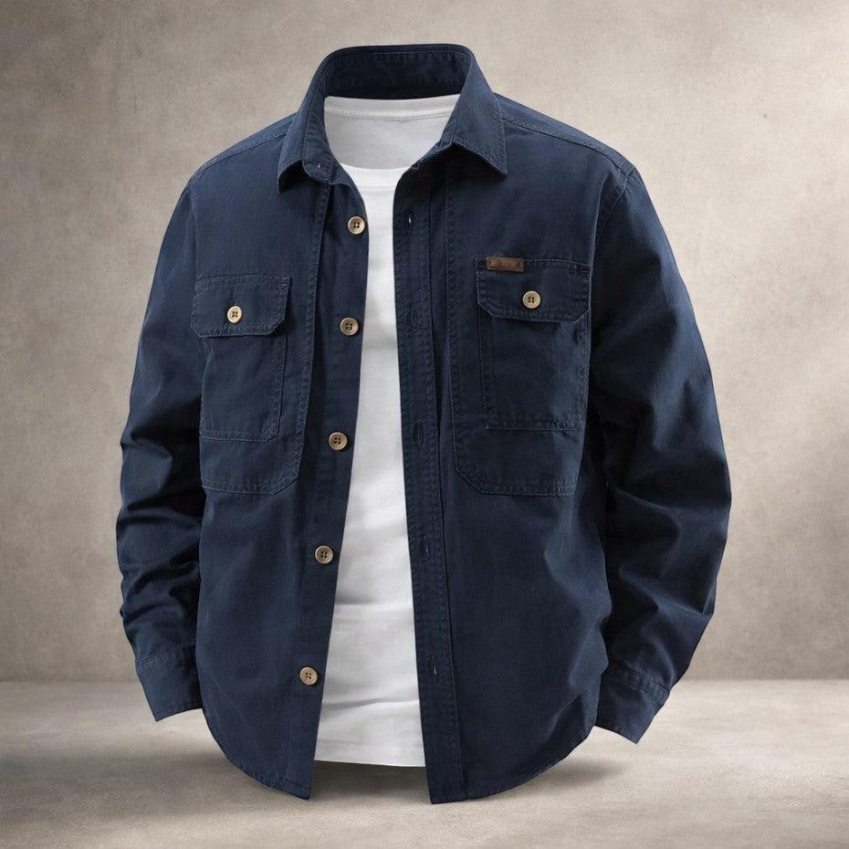 Jamie Cotton Overshirt Blue