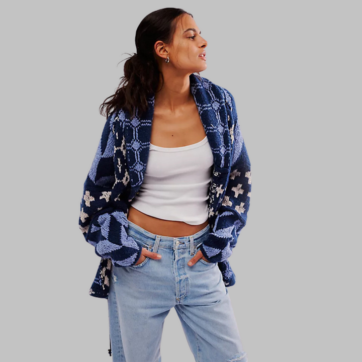 Kyline | Bold Geometric Cardigan
