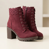 Ankita | Bottines en daim à bordure en dentelle romantique