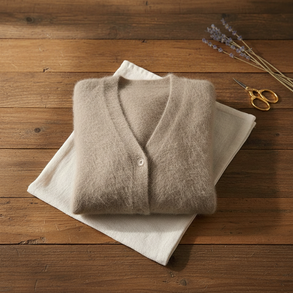 Marla | Fluffy V-Neck Button Cardigan