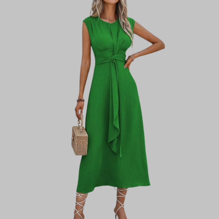 Alora | Elegant Sleeveless Round Neck Maxi Dress