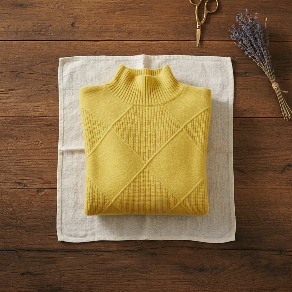 Janelle | Diamond Knit Mock Neck Sweater