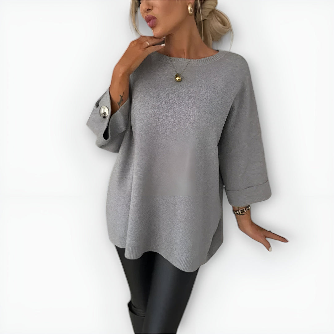 Hailey | Pull oversize à poignets boutonnés