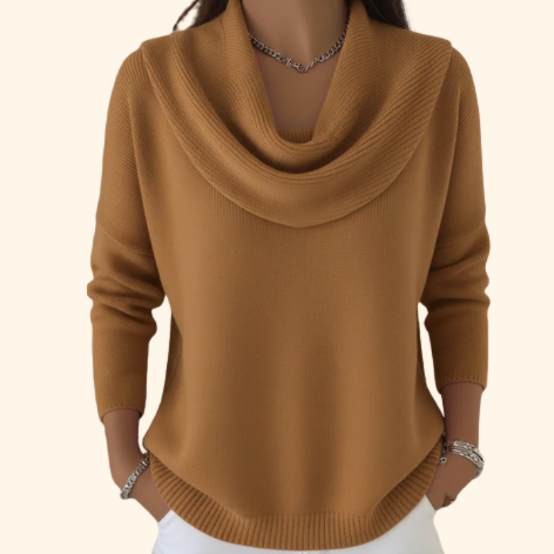 Evie | Elegant Cowl Neck Knit Sweater