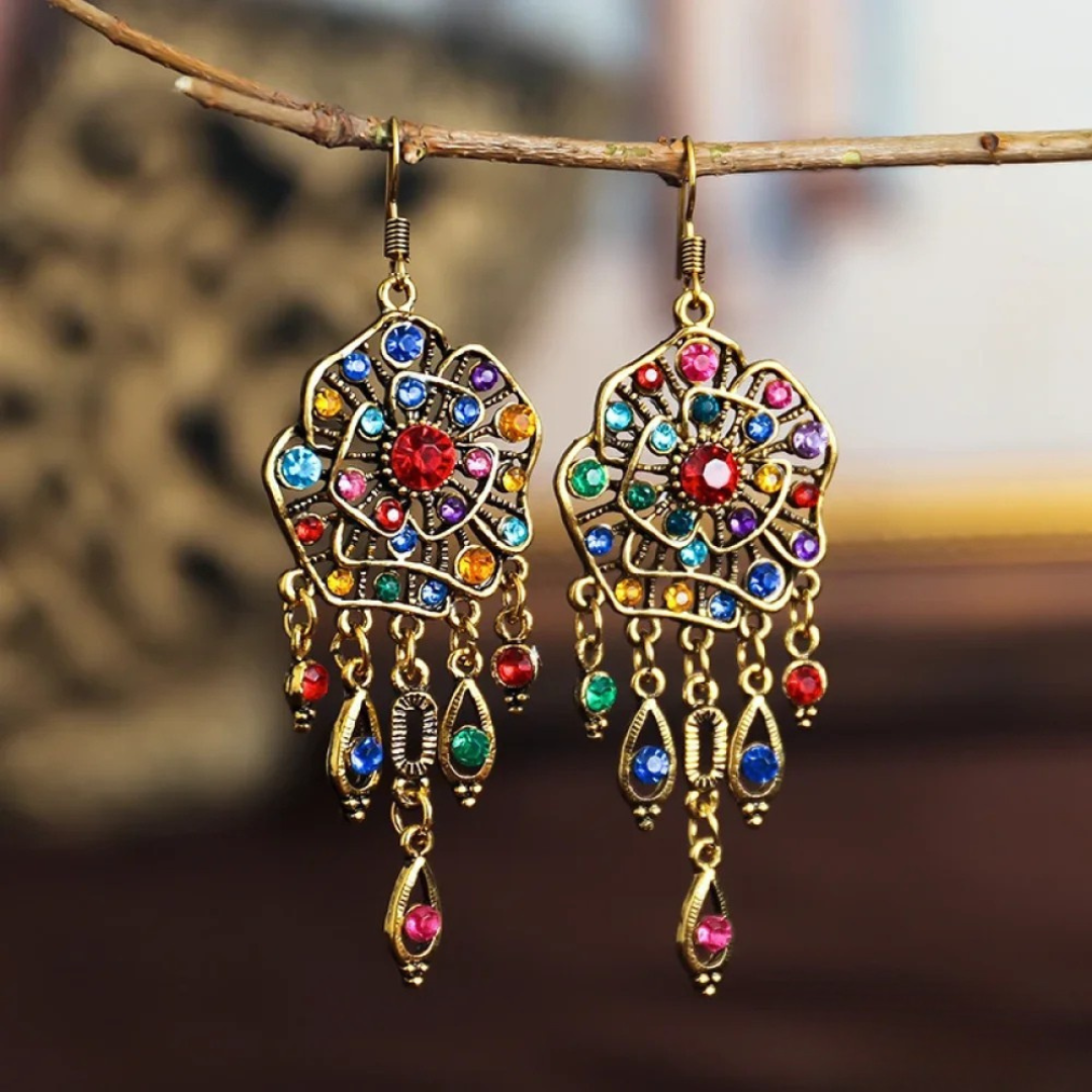 Akshaya | Boucles d'oreilles vintage à mandala coloré