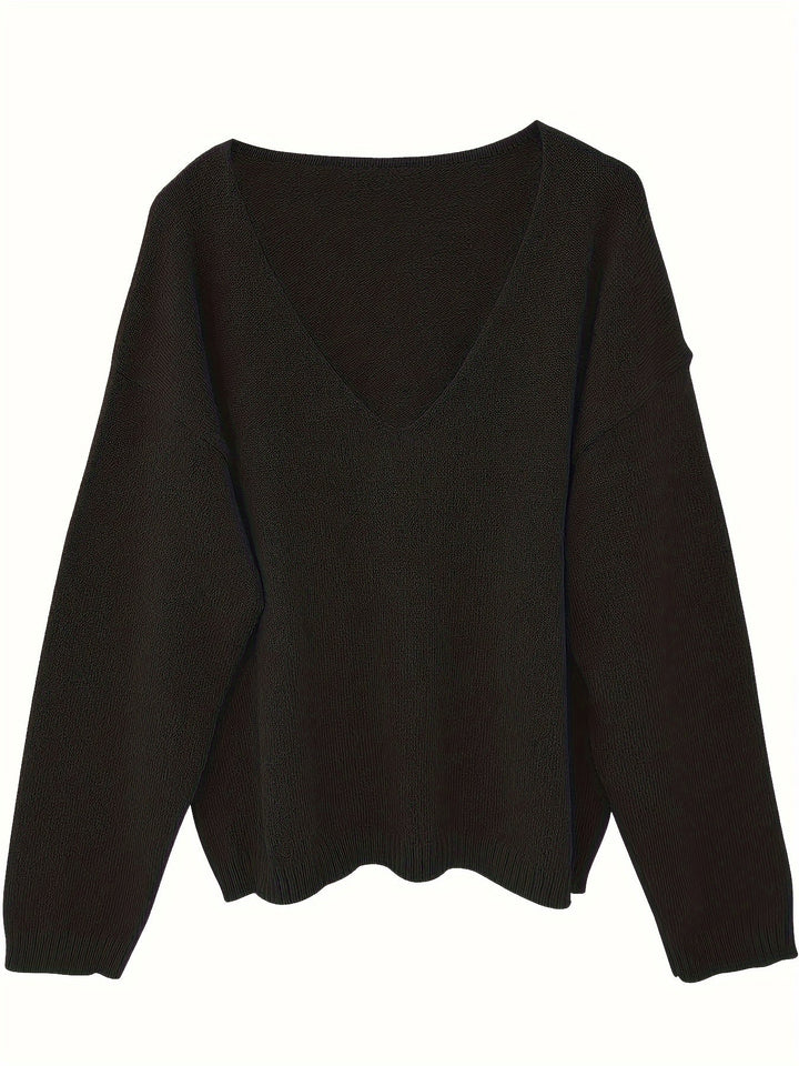 Lianne | Pull pelucheux à col en V