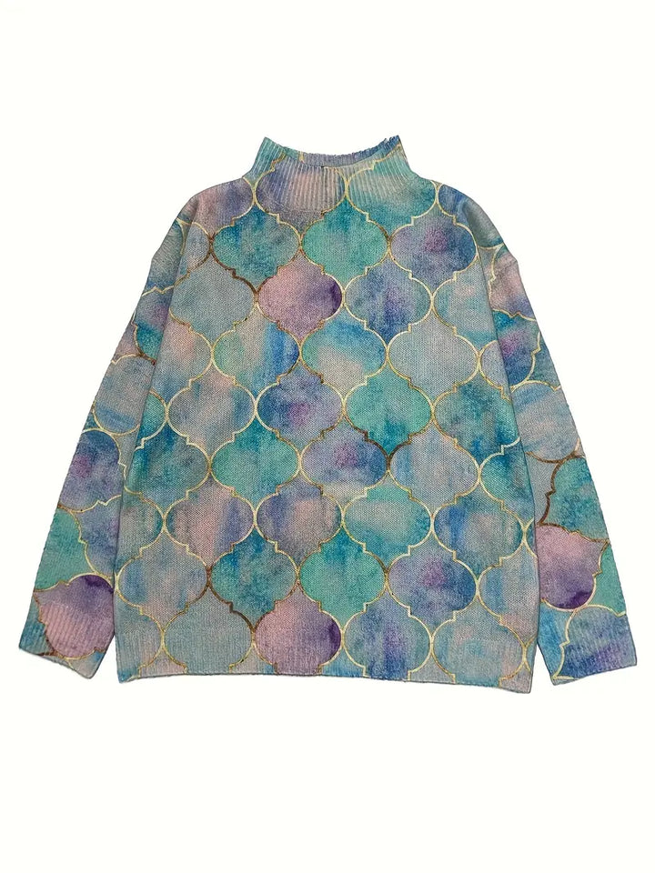 Kinsley | Pull à col roulé aquarelle de rêve