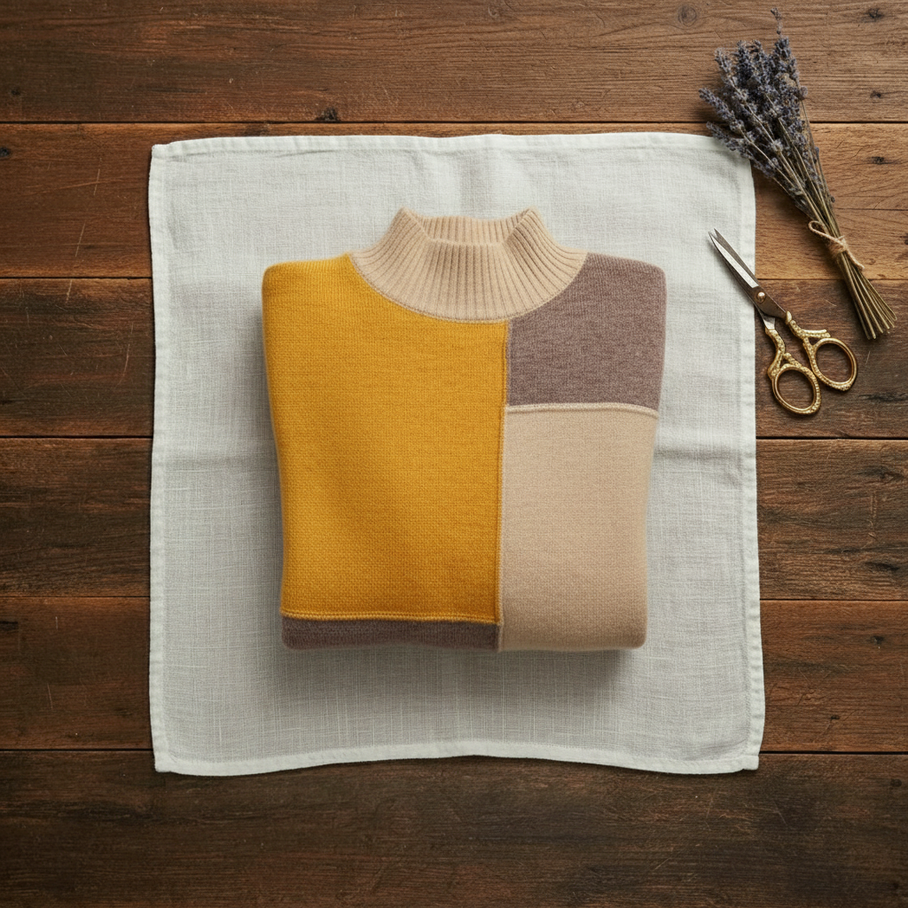 Melinda | Colour-Block Turtleneck Knit Sweater