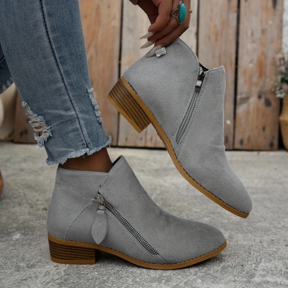 Joanna Zipper Ankle Boots - detail
