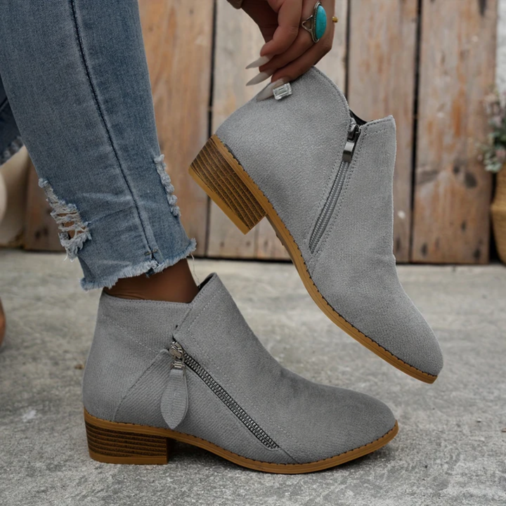 Joanna Zipper Ankle Boots - detail