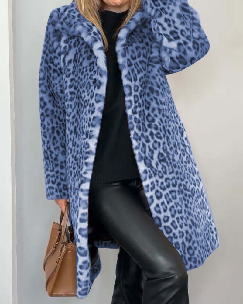 Alexia | Manteau en fausse fourrure à imprimé léopard