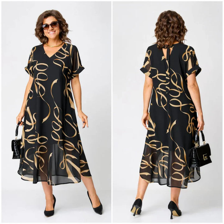 Valencia | Stylish V-Neck Mid Sleeve Dress