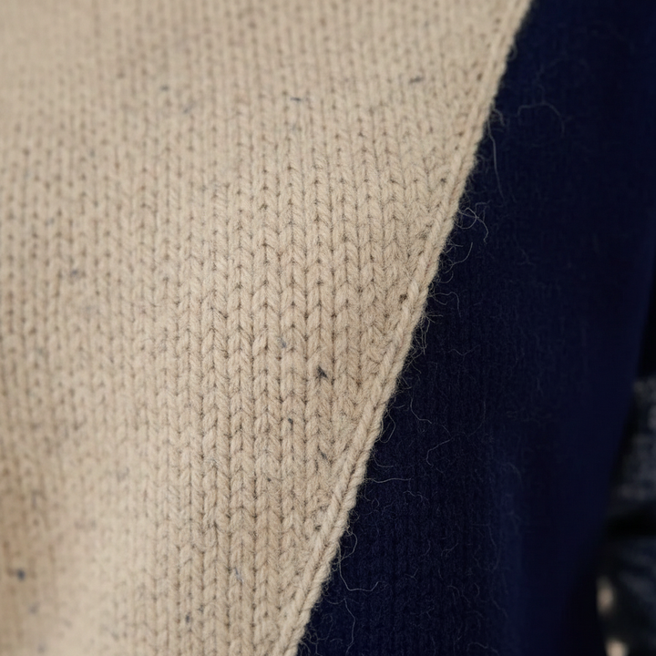 Gurjaap | Colour-Block Turtleneck Knit Sweater