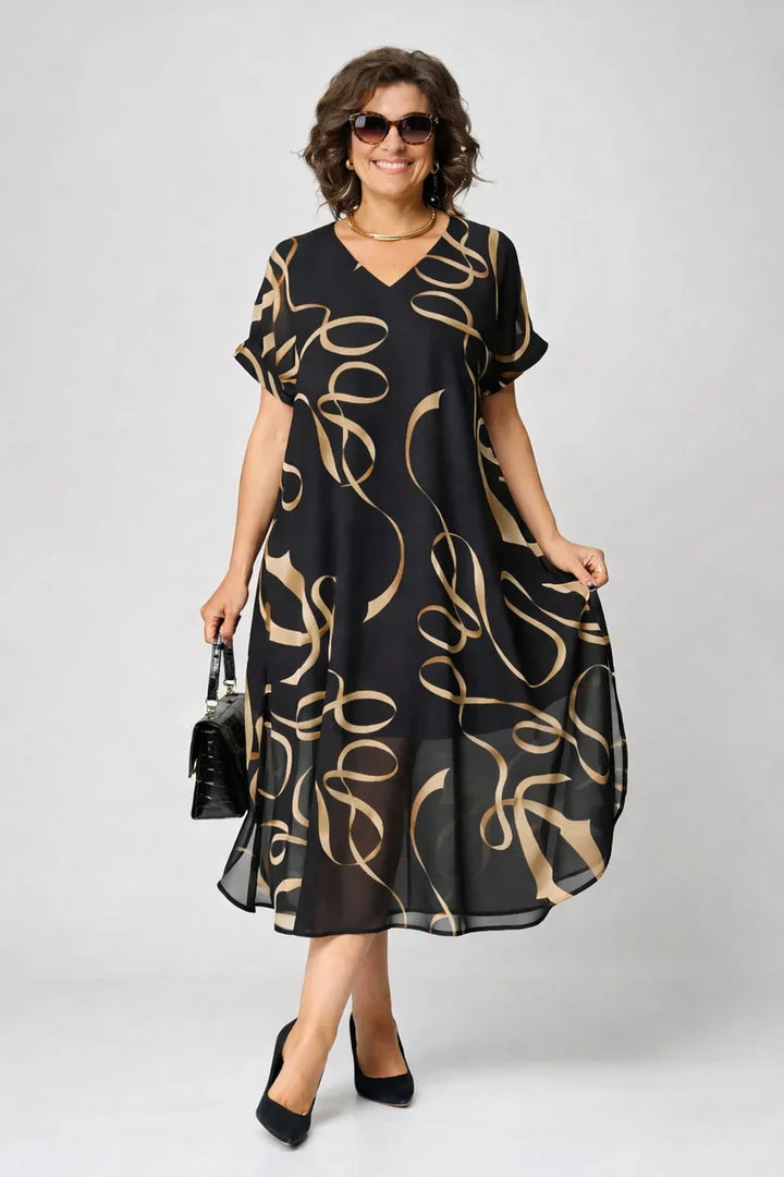 Valencia | Stylish V-Neck Mid Sleeve Dress