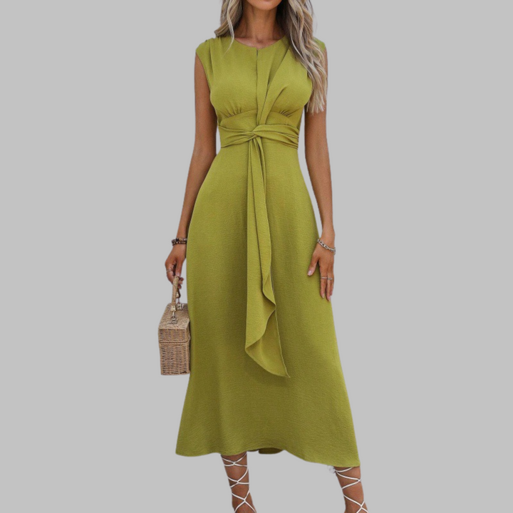 Alora | Elegant Sleeveless Round Neck Maxi Dress