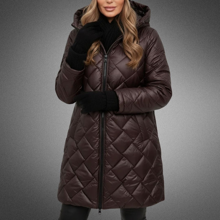 Alexa | Manteau long matelassé et rembourré à capuche