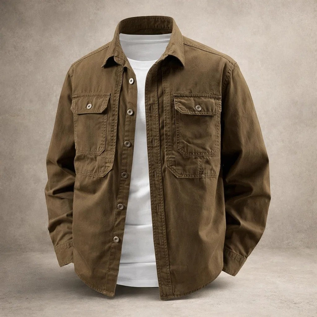 Jamie Cotton Overshirt Brown