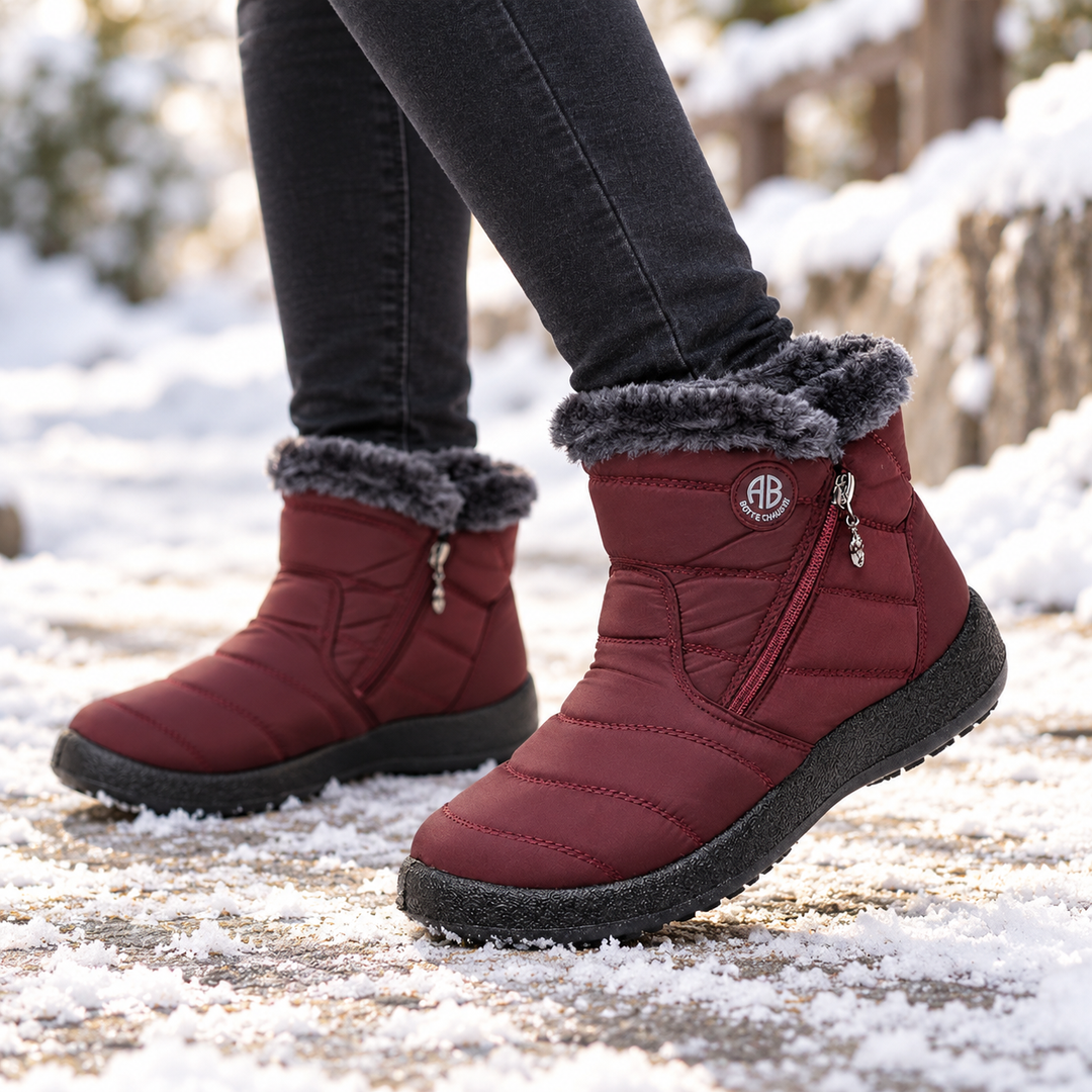 Seija | Plush-Lined Zipper Ankle Boots