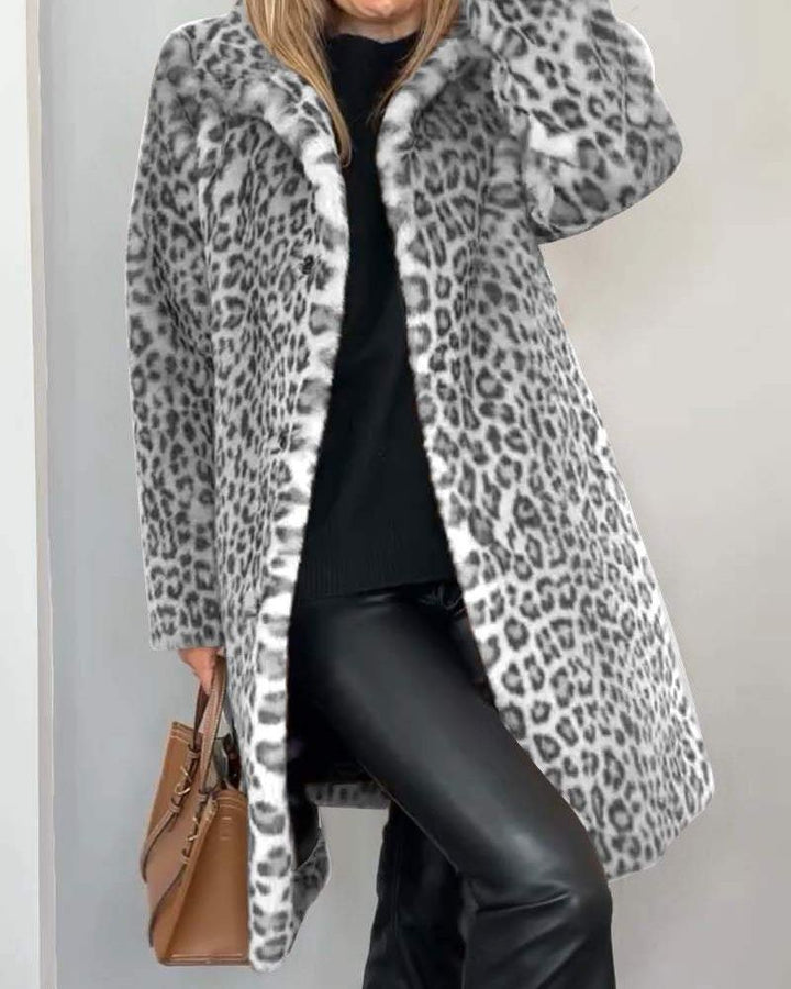 Alexia | Manteau en fausse fourrure à imprimé léopard