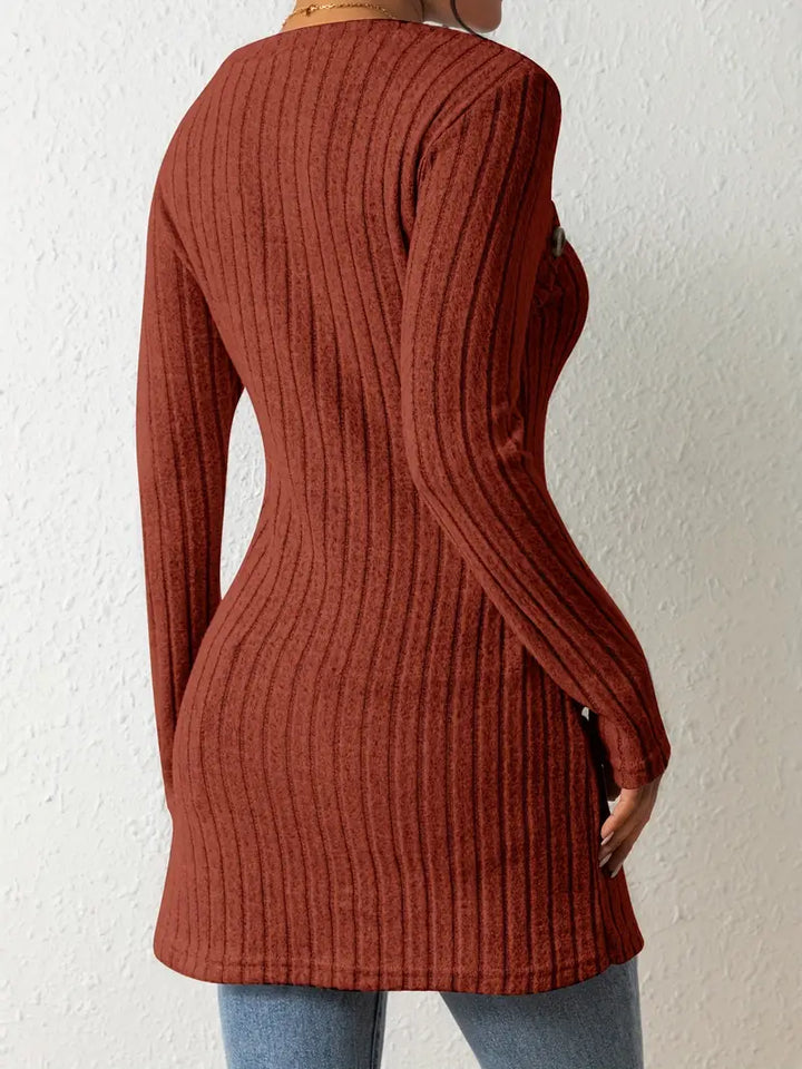 Katherine | Pull long moderne côtelé